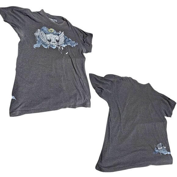 Vintage Y2K Buckle JEDIDIAH Gray Flying Boom Box Graphic Tee Mens Size XL - Picture 1 of 3
